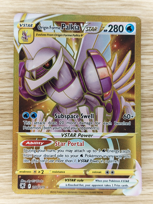 Palkia V Star Gold 208/189, Pokemon Card Set Astral Radiance