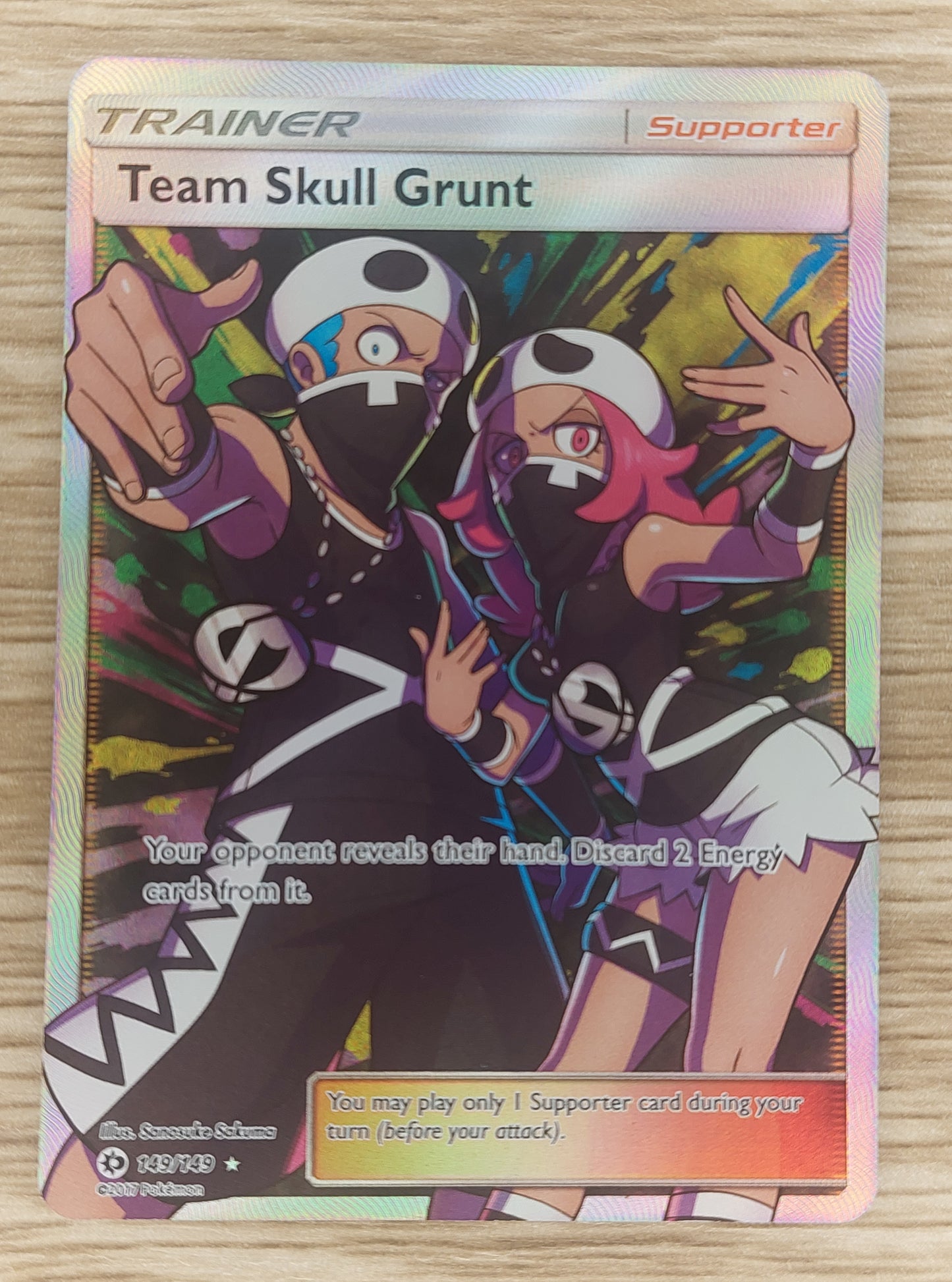 Pok mon TCG Team Skull Grunt Sun Moon 149 149 Holo Full Art pok-mon-tcg-team-skull-grunt-sun-moon-149-149-holo-full-art
