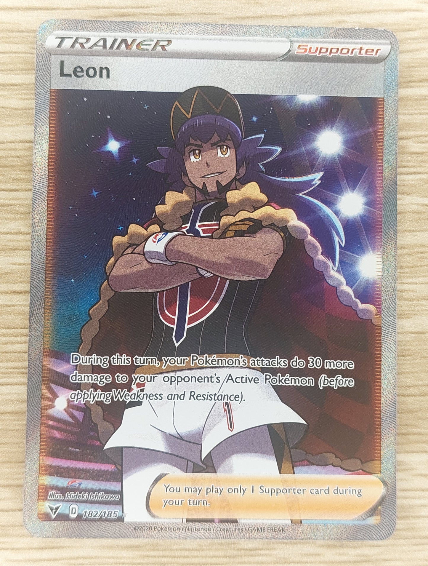 Pokémon TCG Leon Vivid Voltage 182/185 Holo Full Art