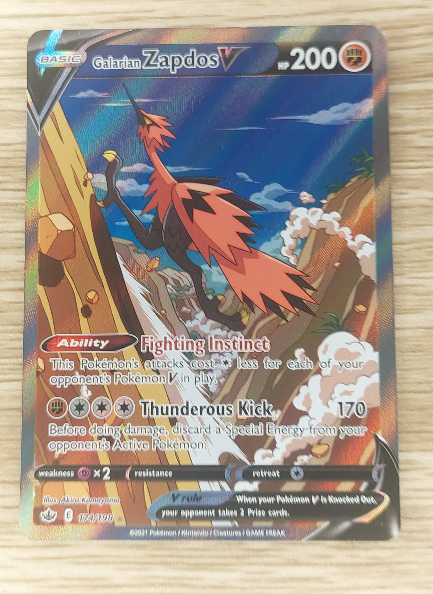 Galarian Zapdos V - 174/198 - Chilling Reign - Pokemon TCG