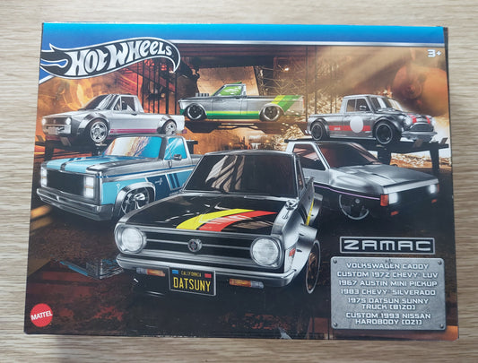 2024 HOT WHEELS ZAMAC 6 CAR BOX SET DATSUN NISSAN SILVERADO VW MINI TRUCK PICKUP Sealed