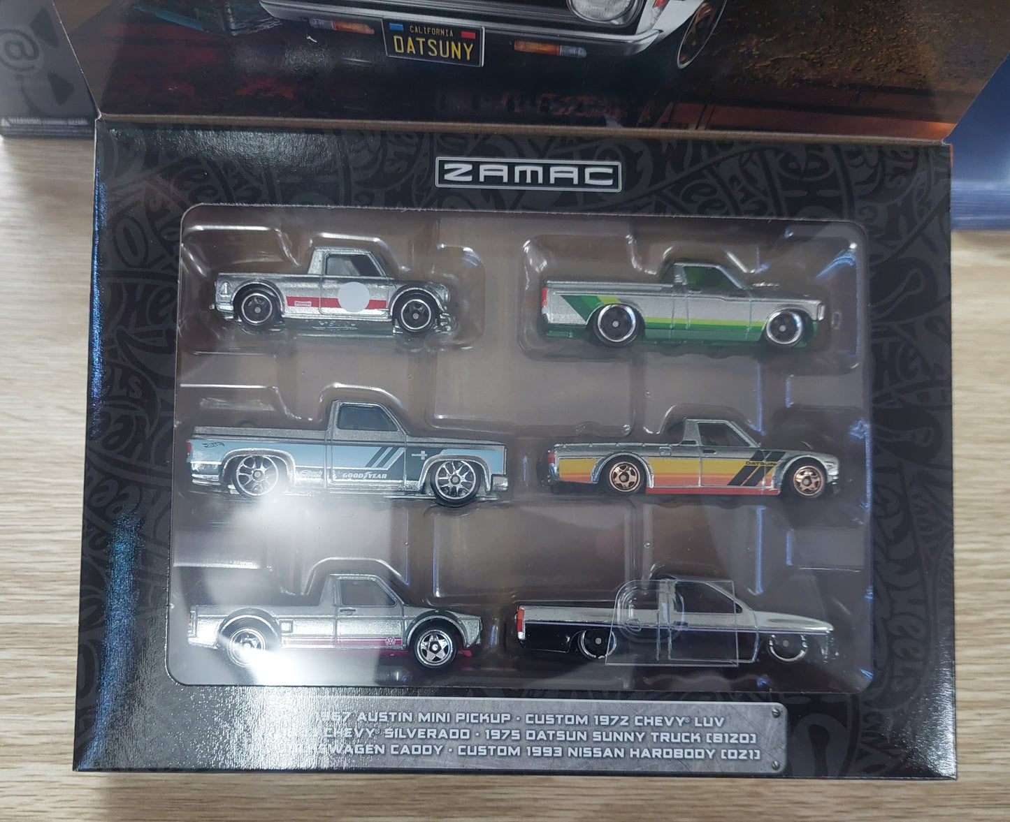 2024 HOT WHEELS ZAMAC 6 CAR BOX SET DATSUN NISSAN SILVERADO VW MINI TRUCK PICKUP Sealed