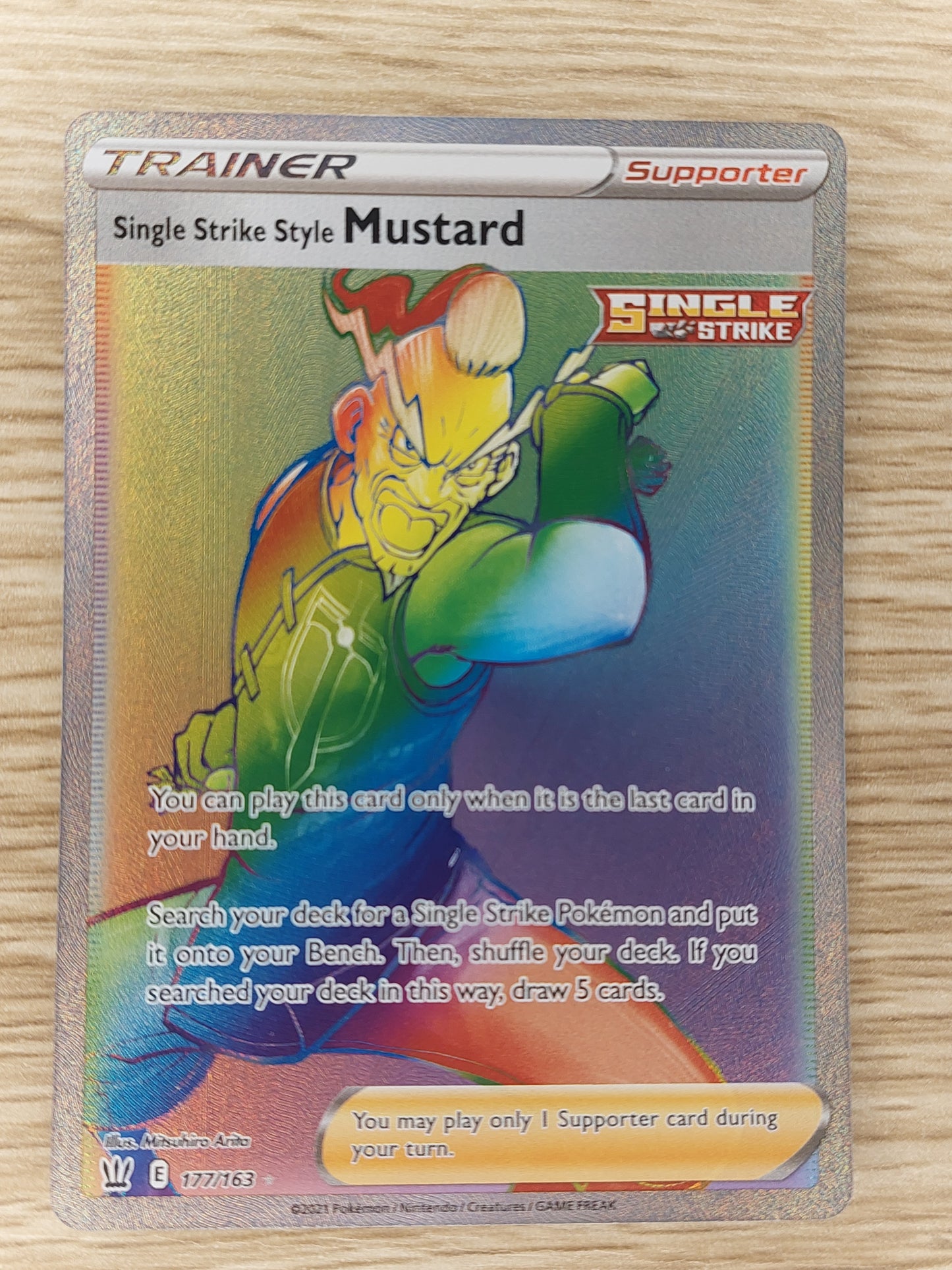 Single Strike Style Mustard 177/163 - Battle Styles Pokemon Rainbow Full Art