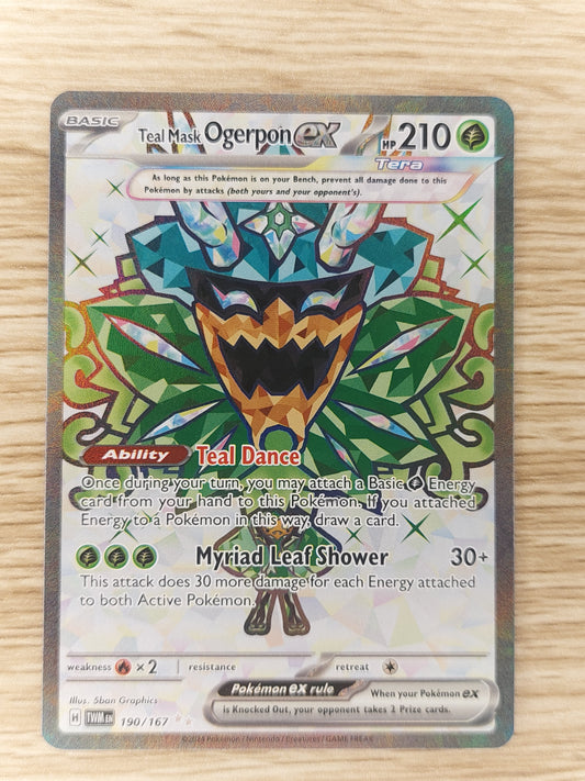 Teal Mask Ogerpon EX x1 190/167 Ultra Rare Twilight Masquerade Pokemon