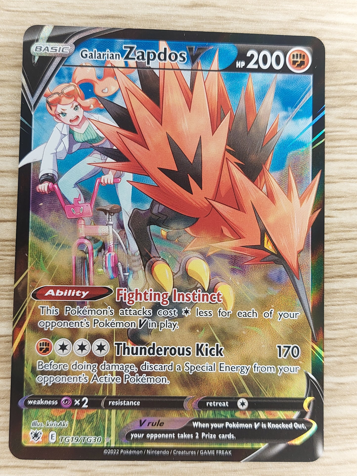 Pokemon Astral Radiance TG19/TG30 Galarian Zapdos V  Trainer Gallery