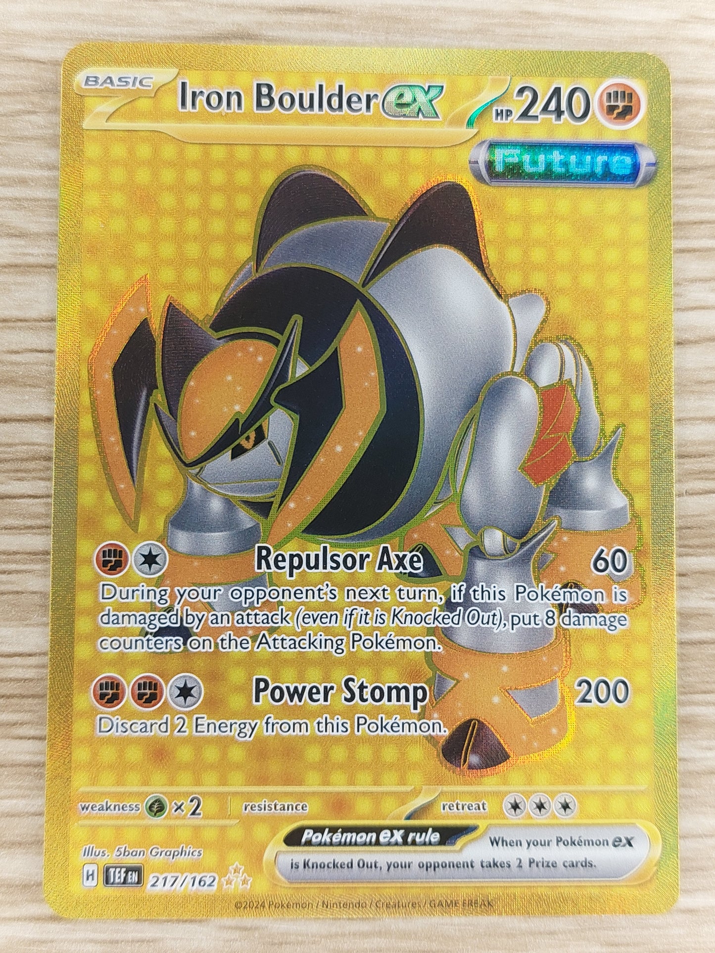 Pokemon Temporal Forces 217/162 Gold Iron Boulder EX Hyper Rare