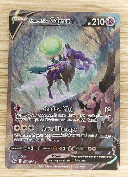 Pokemon Chilling Reign 172/198 Shadow Rider Calyrex V SIR NM