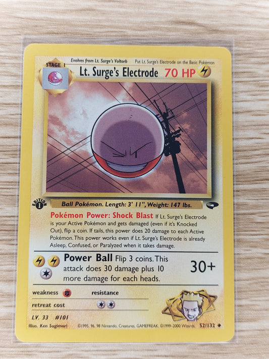 1999 Pokemon Lt. Surge's Electrode 1st Edition Gym Challenge 52/132