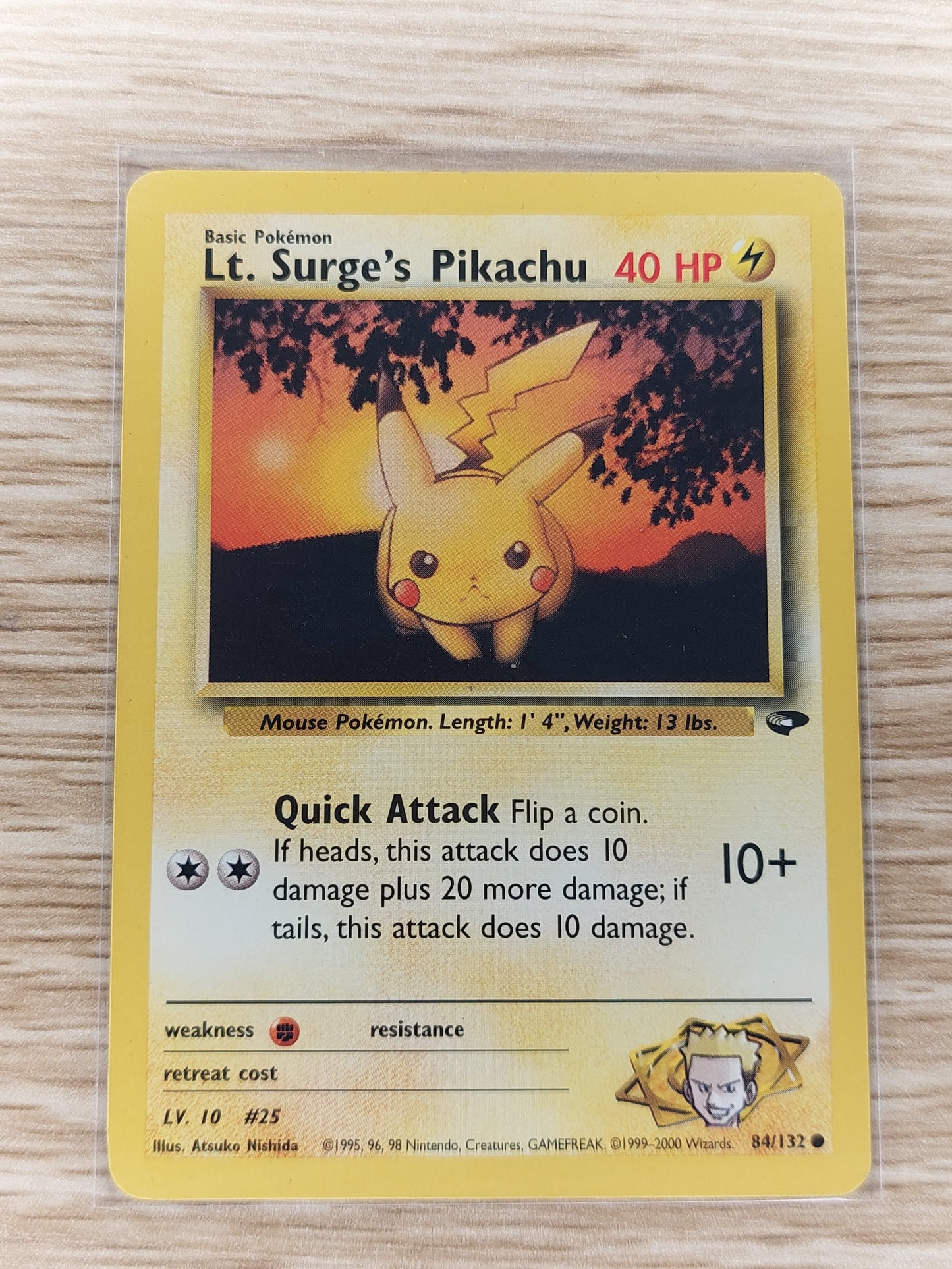 1999 Pokemon Lt. Surge's Pikachu 84/132