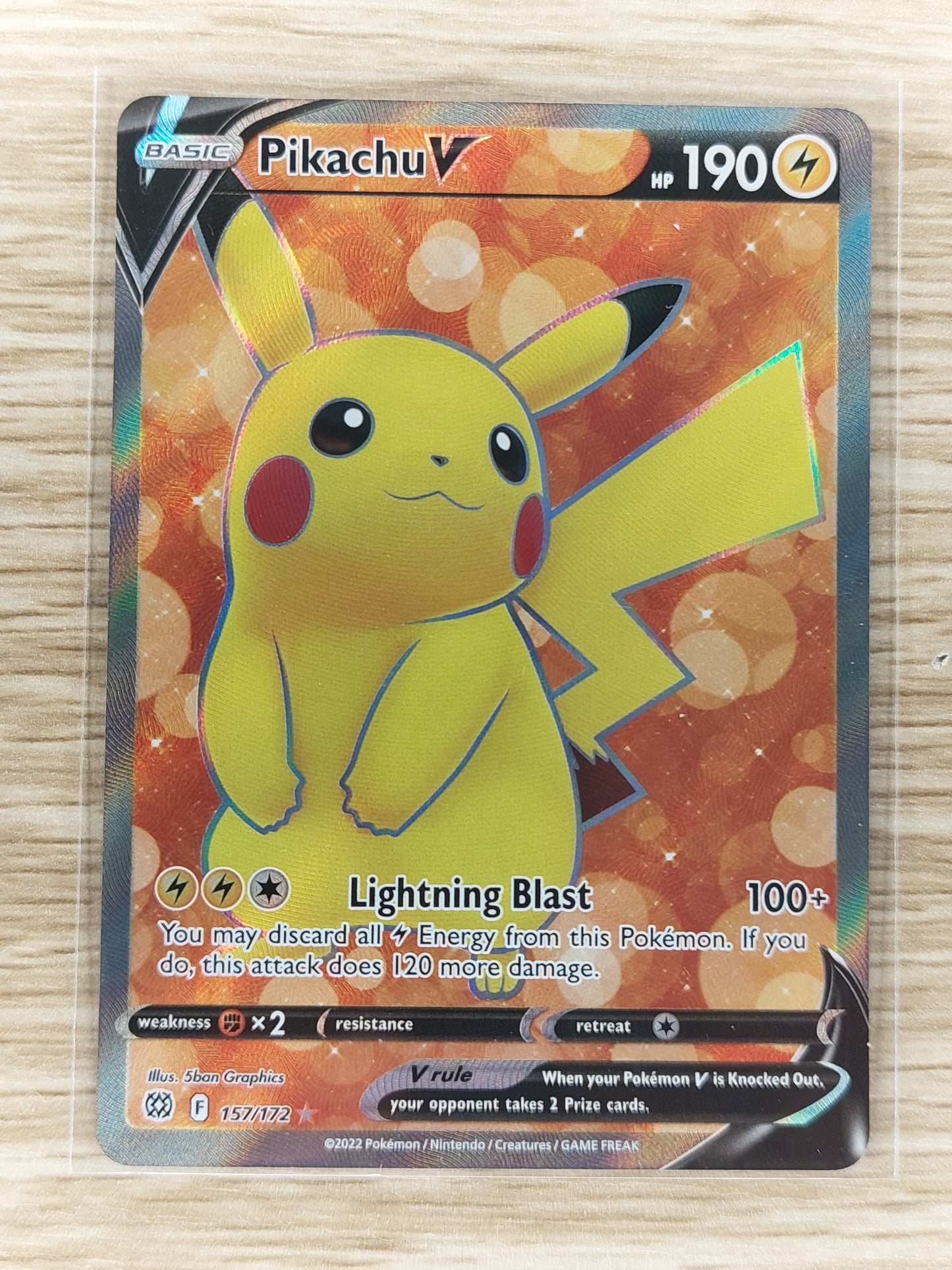 2022 Pokemon Pikachu V Full Art Brilliant Stars 157/172