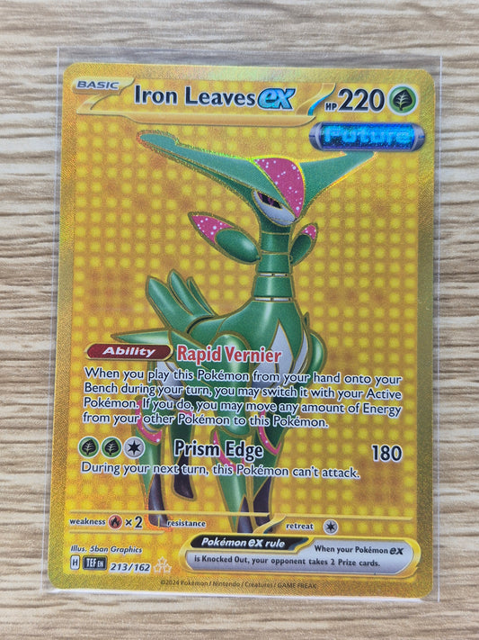 2024 Pokemon Temporal Forces 213/162 Iron Leaves Ex Gold Hyper Rare