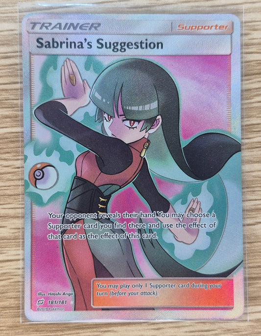 2019 Pokémon S&M Team Up 181/181 Trainer Sabrina's Suggestion Full Art NR/MT