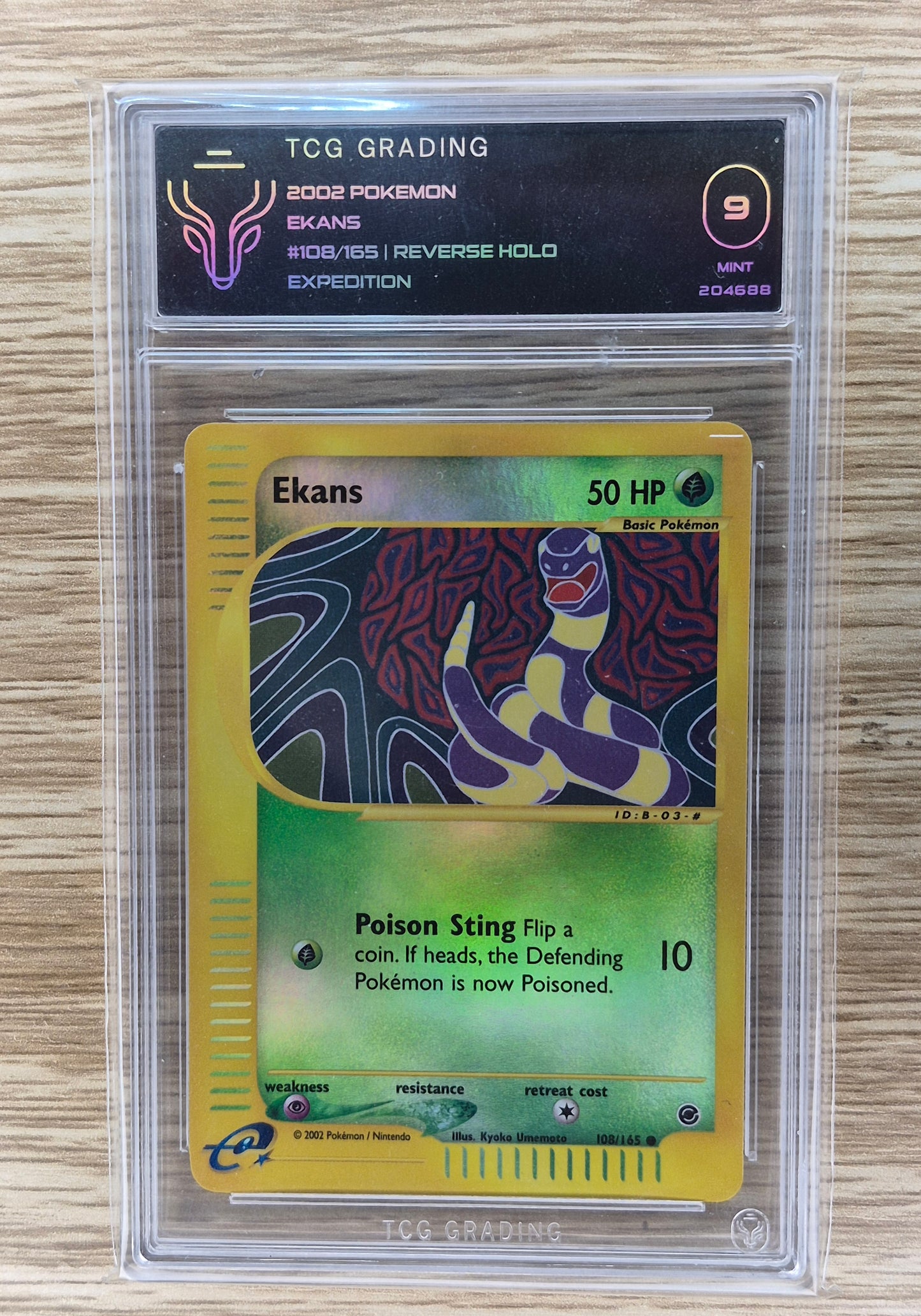 2002 Pokémon Expedition 108/165 Ekans Reverse Holo TCG 9