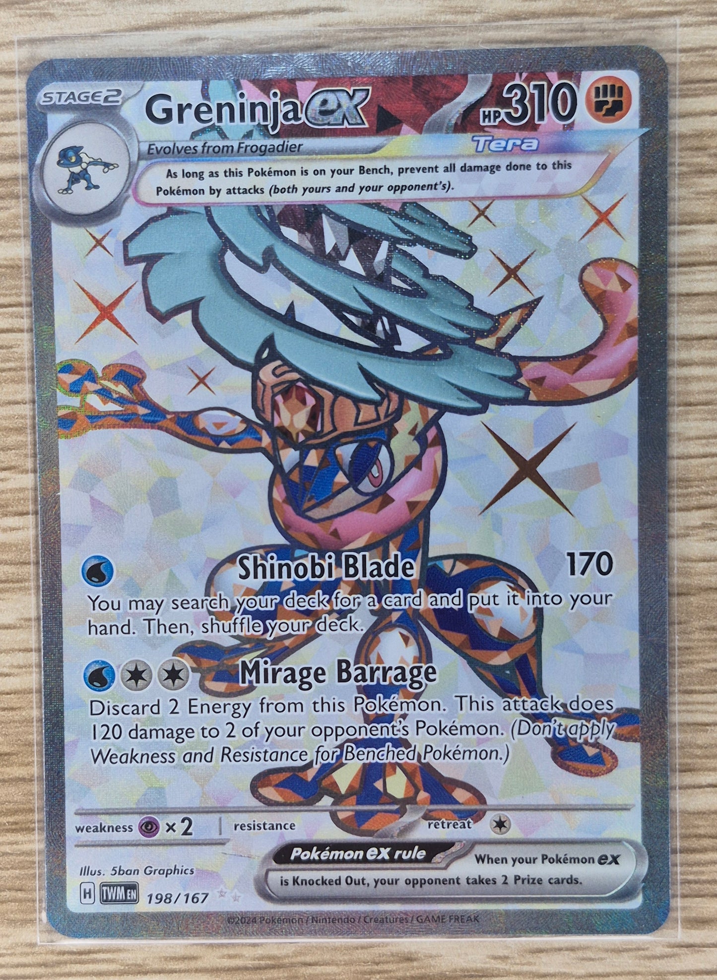 Pokemon Twilight Masquerade 198/167 Greninja EX Ultra Rare Holo