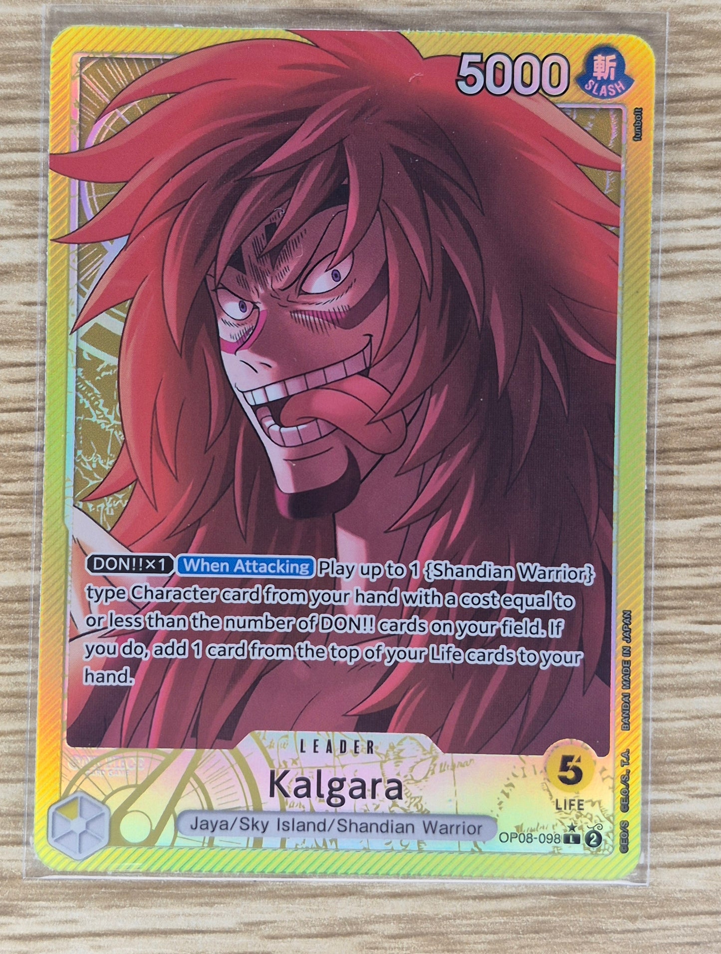 One Piece TCG Kalgara OP08-098 Parallel ALT Leader NM English