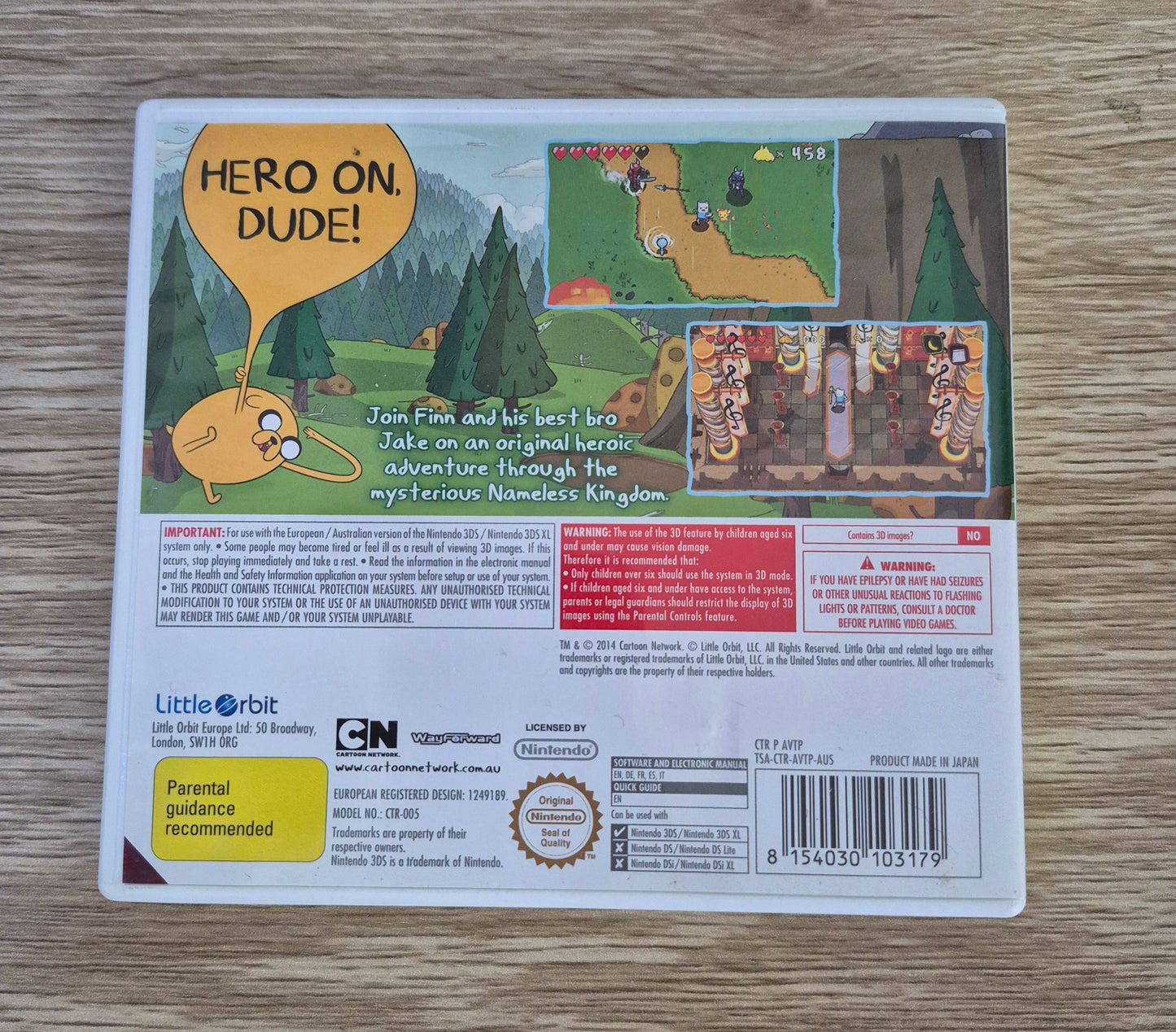 2014 Nintendo 3DS Adventure Time the Secret of the Nameles Kingdom in Case Tested EUR