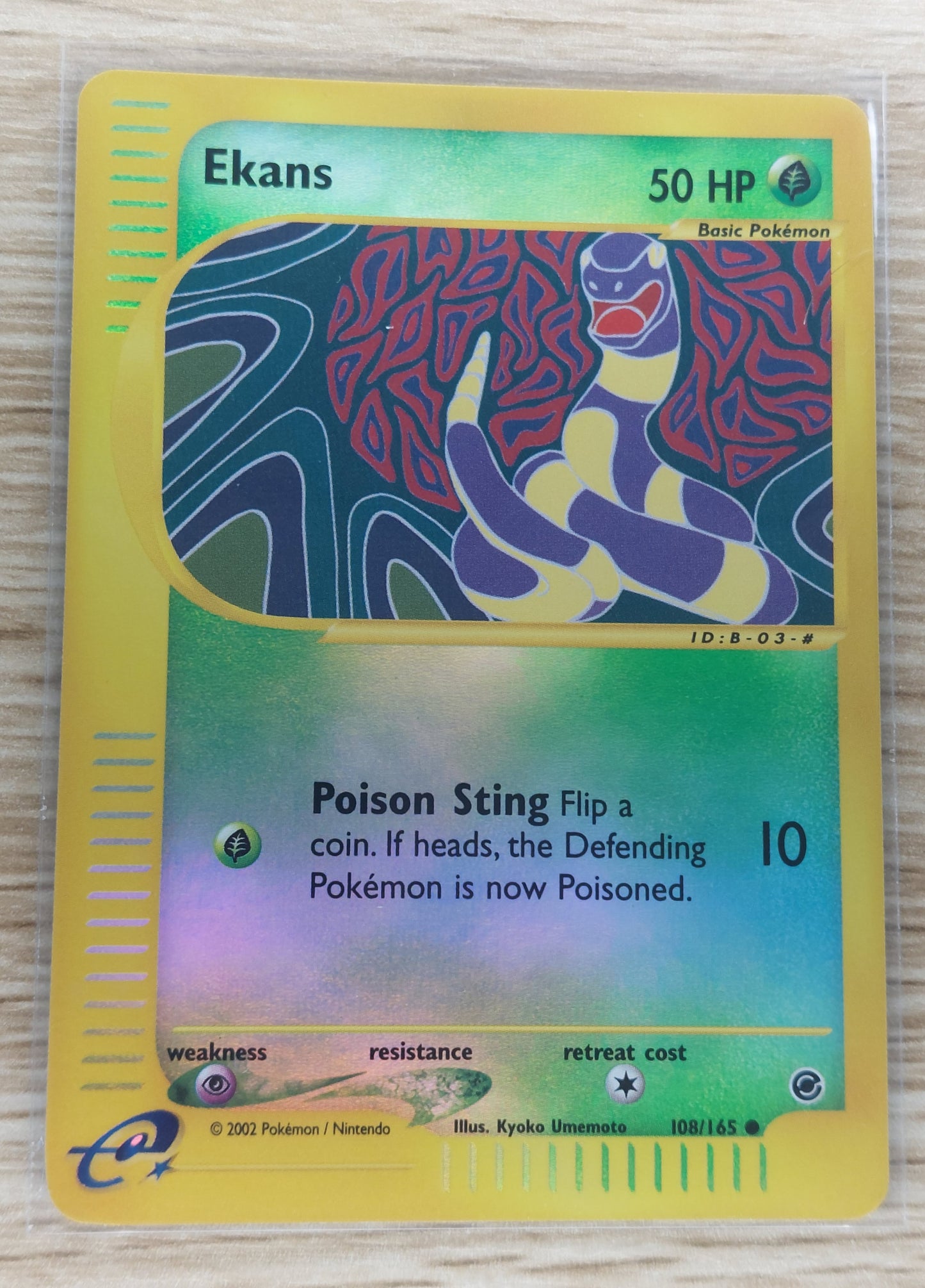 Pokemon 2002 Expedition Ekans Reverse Holo 108/165