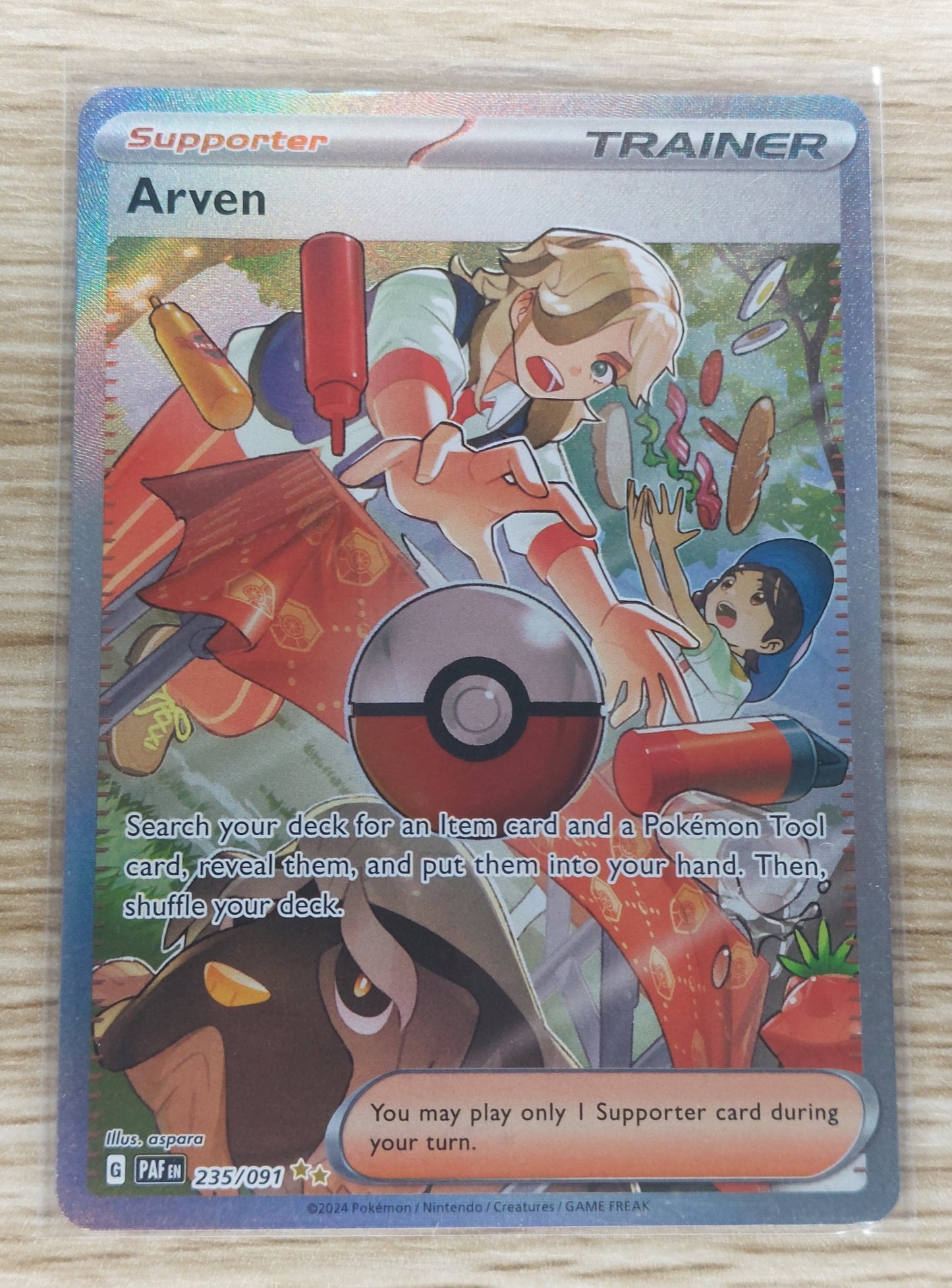 Pokemon 2024 Paldean Fates Arven Special Illustration Rare 235/091