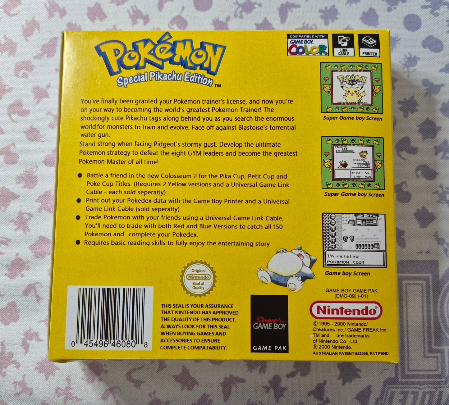 Pokémon Gameboy Pikachu Yellow(EUR)New Save Battery- Inc.Reproduction Box & Manual