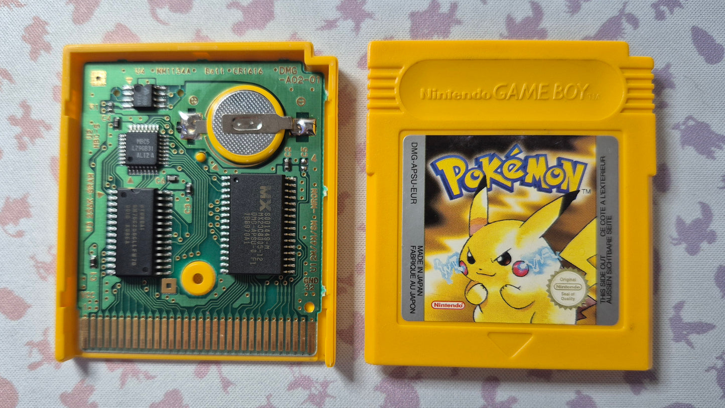 Pokémon Gameboy Pikachu Yellow(EUR)New Save Battery- Inc.Reproduction Box & Manual