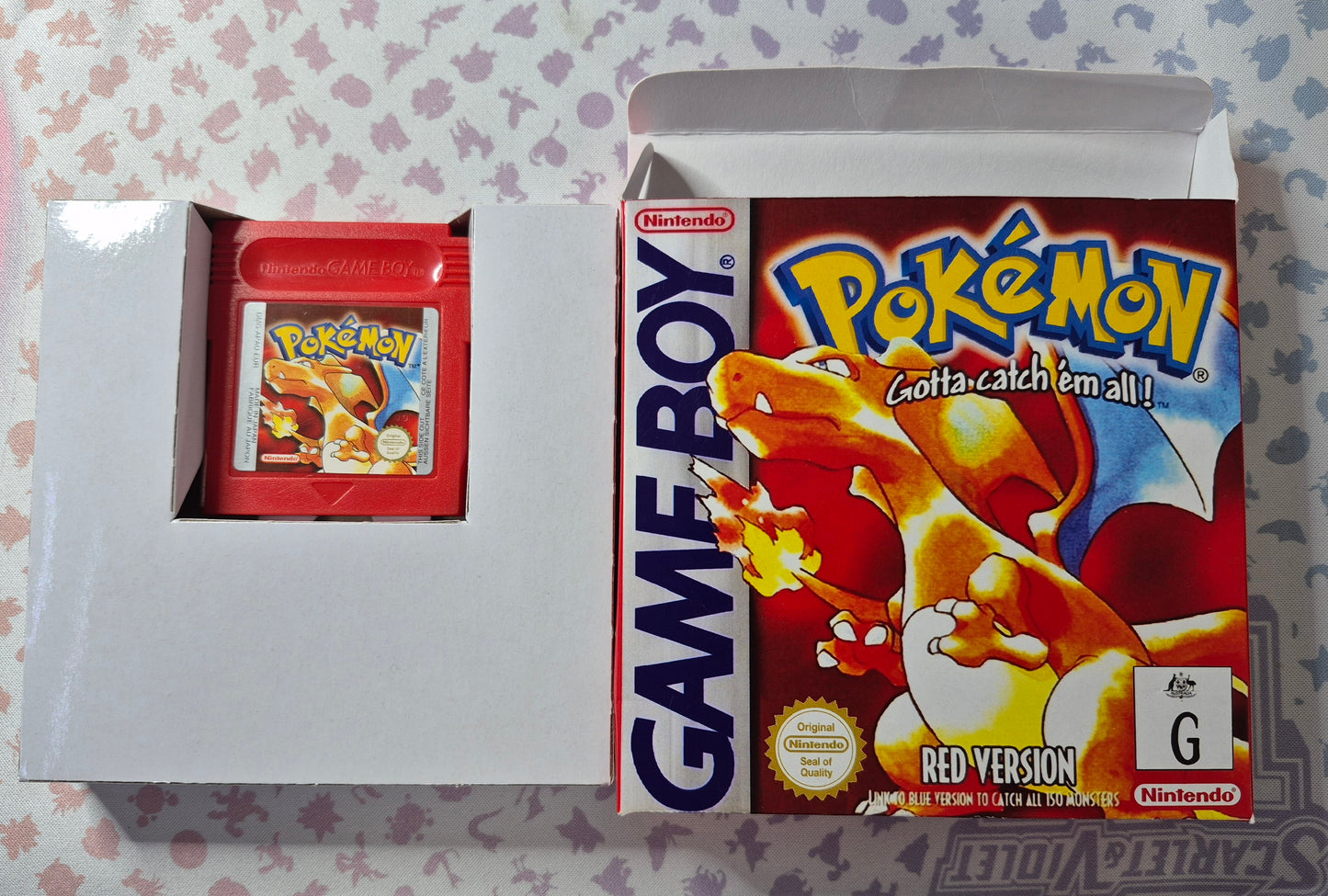 Pokémon Gameboy Red Version (AU-EUR)New Save Battery- Inc.Reproduction Box & Manual