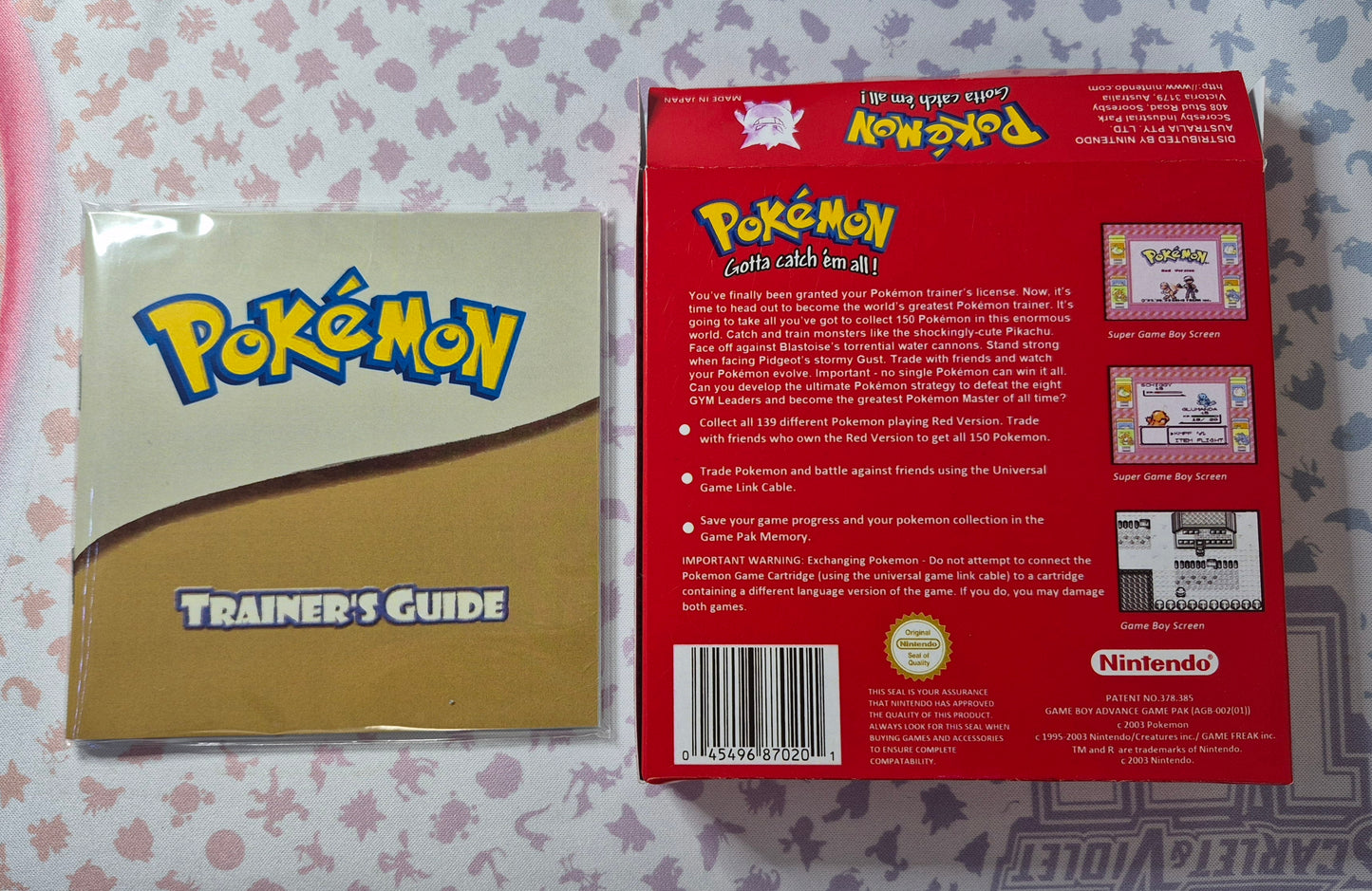 Pokémon Gameboy Red Version (AU-EUR)New Save Battery- Inc.Reproduction Box & Manual