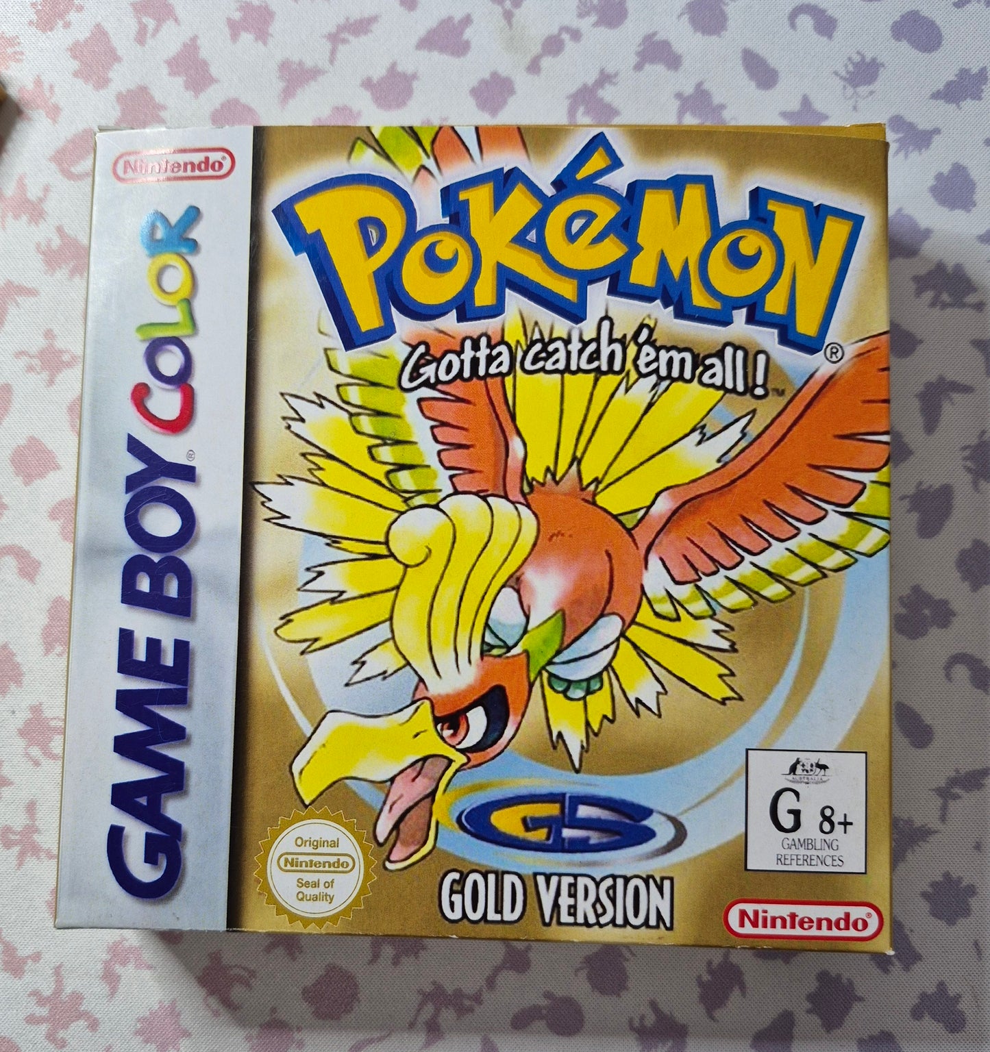 Pokémon Gameboy Gold Version (AUS)New Save Battery- Inc.Reproduction Box .