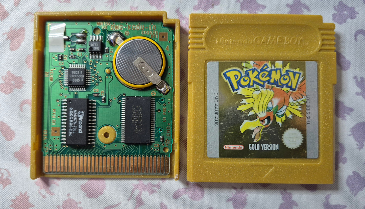 Pokémon Gameboy Gold Version (AUS)New Save Battery- Inc.Reproduction Box .