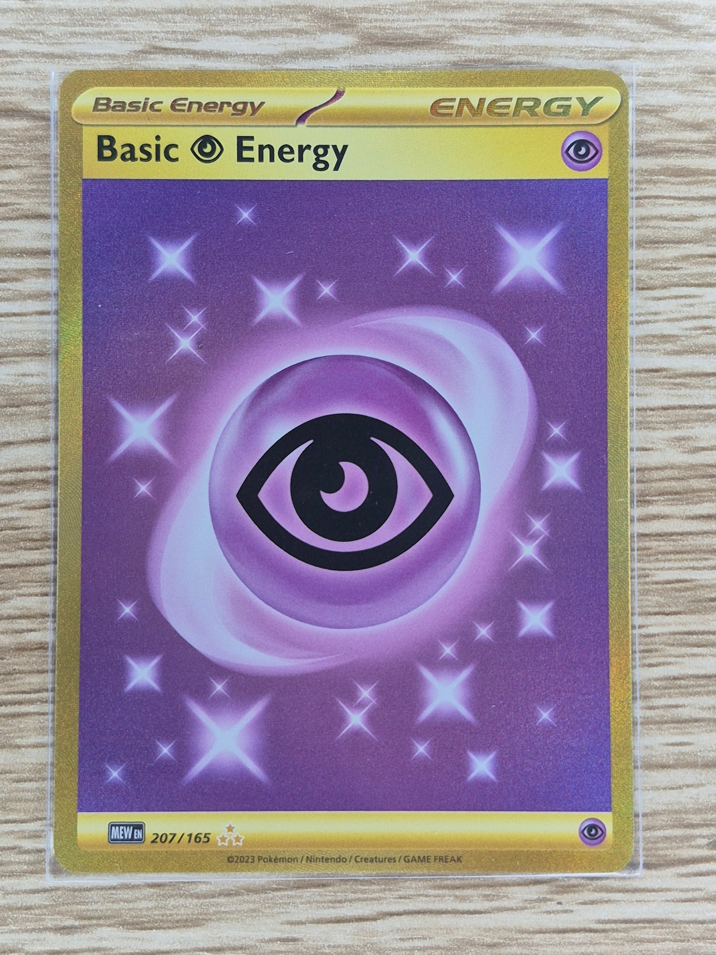 Pokemon 151 Basic Psychic Energy 207/165 Gold Secret Rare