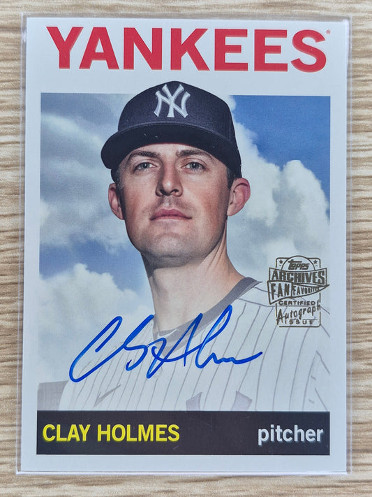 2023 Topps Archives Baseball 64FF-CH Clay Holmes On Card Auto