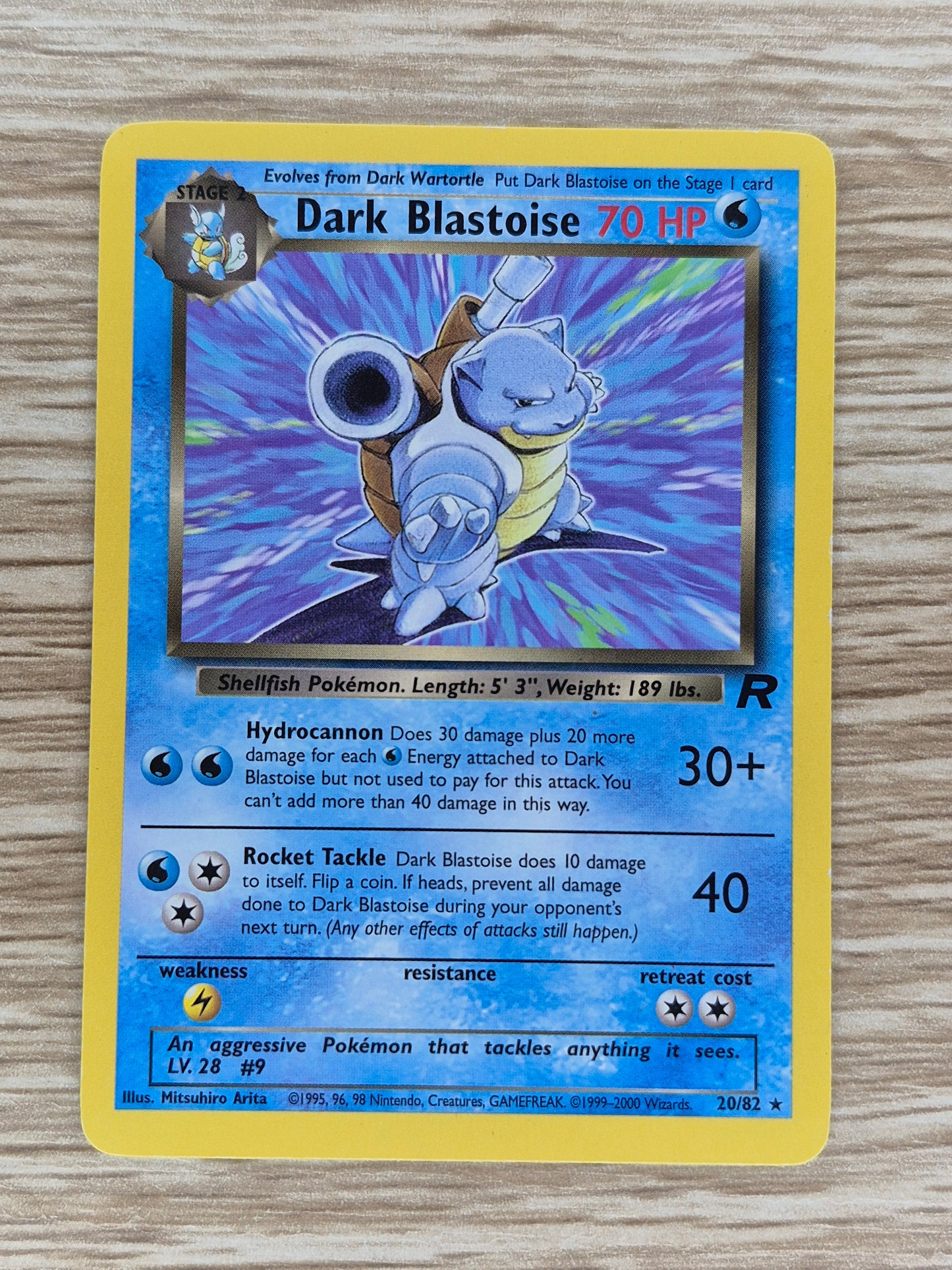 Dark Blastoise 20/82 Rare Non-Holo Team Rocket Pokemon Card LP