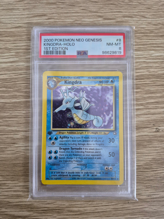 2000 Pokémon Neo Genesis 8/111 Kingdra 1st edition Holo PSA 8