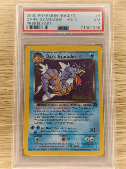 Pokemon 2000 Dark Gyarados Holo PRERELEASE PSA 7