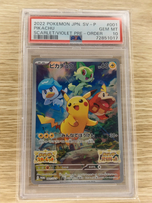 Pokemon 2022 Pikachu Promo Scarlet & Violet Japanese 001/SV-P PSA 10