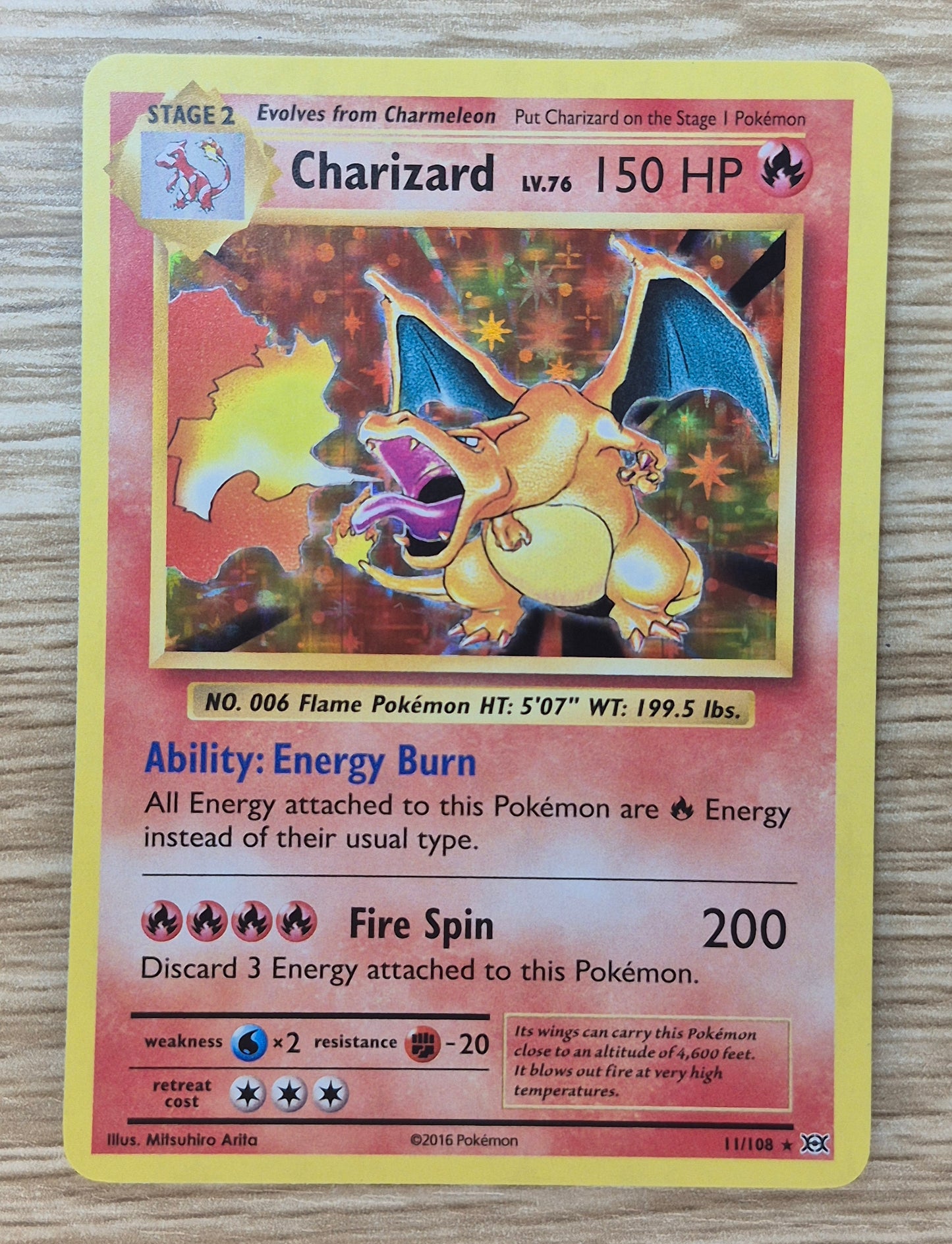 2016 Pokemon Evolutions 11/108 Charizard Holo LP