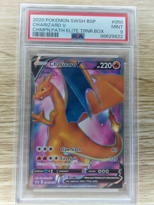 Pokemon 2020 Charizard V Full Art Champions Path ETB Promo SWSH050 PSA 9