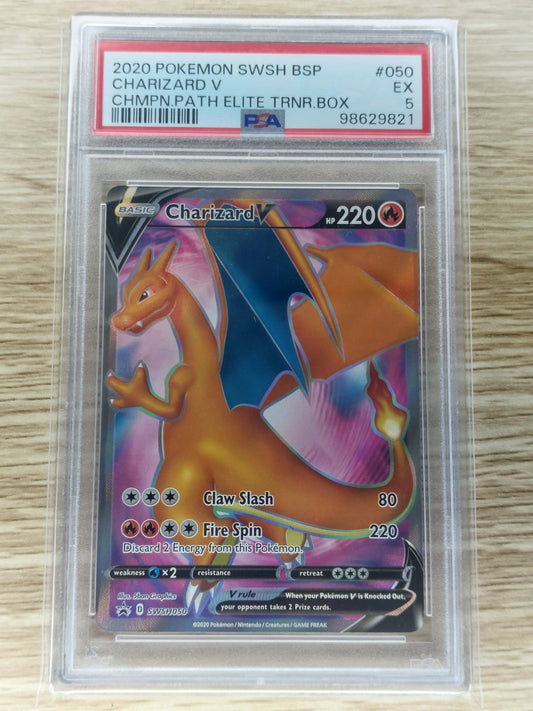 Pokemon 2020 Charizard V Full Art Champions Path ETB Promo SWSH050 PSA 5