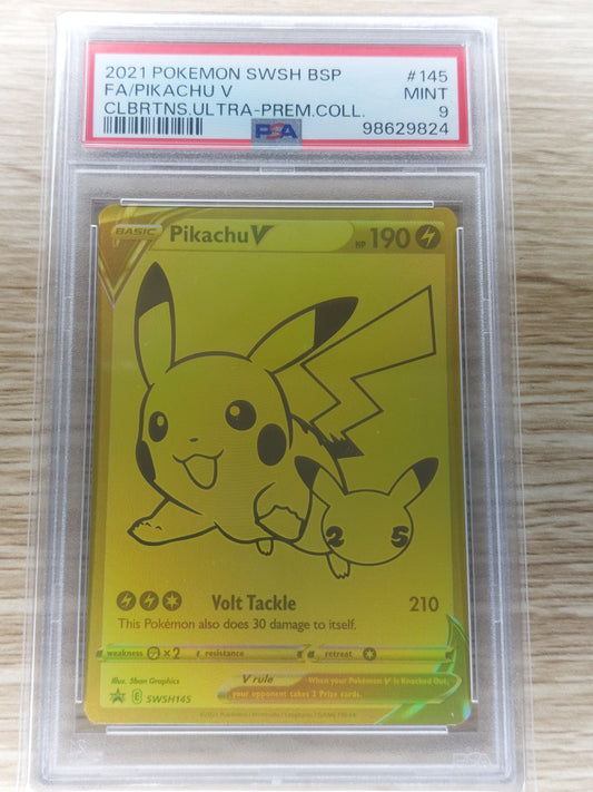 Pokemon 2021 Pikachu V Celebrations Ultra Premium Collection SWSH145 PSA 9