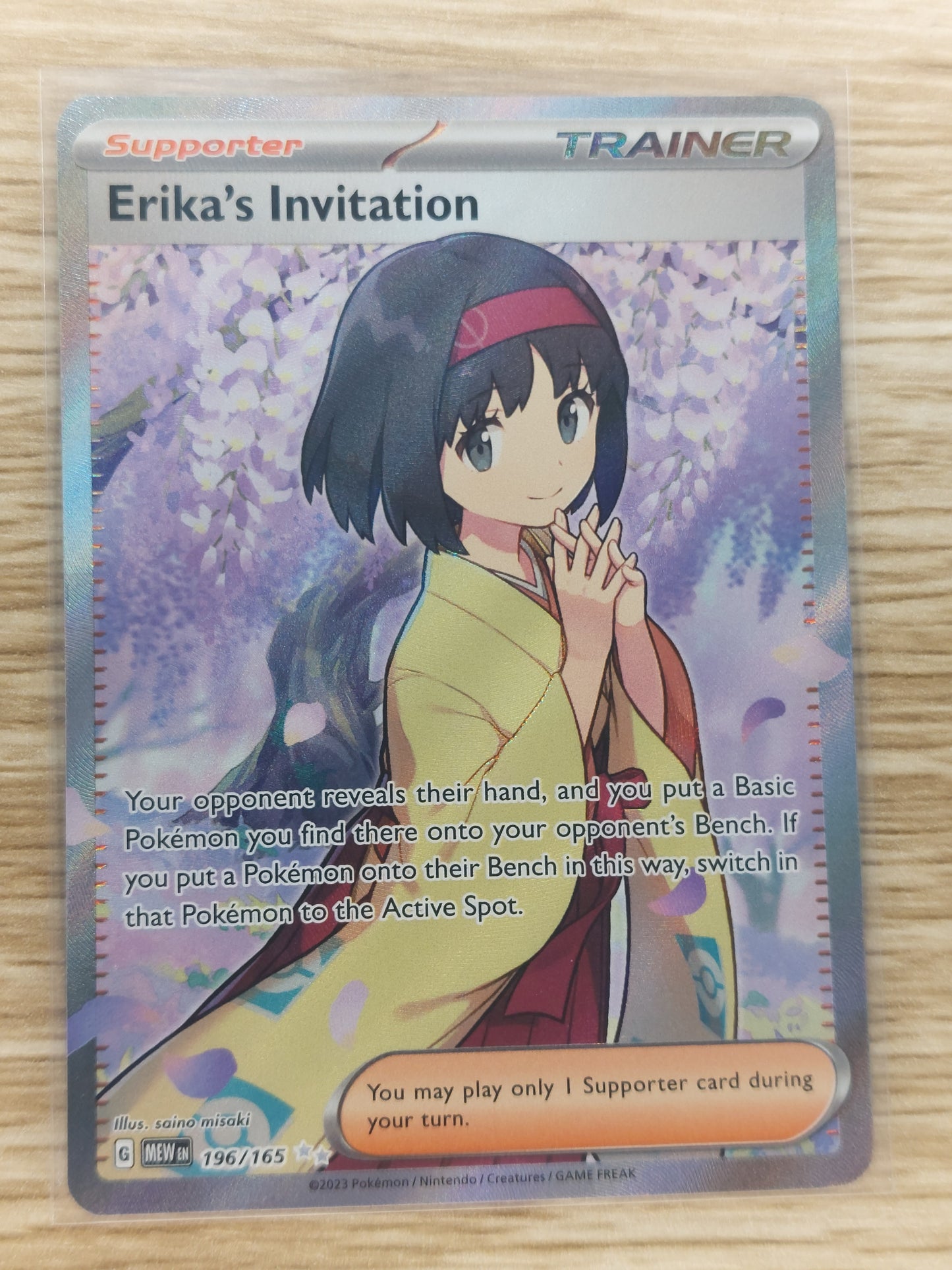 Pokemon 2023 Erika's Invitation Sv151 Full Art Trainer 196/165