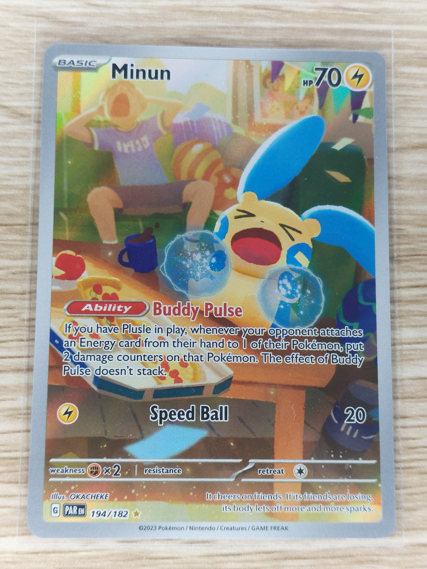 Pokemon 2023 Minun Illustration Rare Paradox Rift 194/182