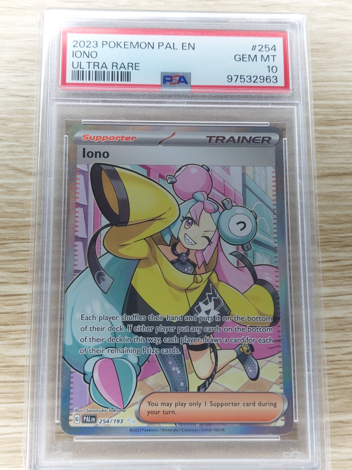 Pokemon 2023 Iono Special Illustration Rare Paldea Evolved 254/193 PSA 10