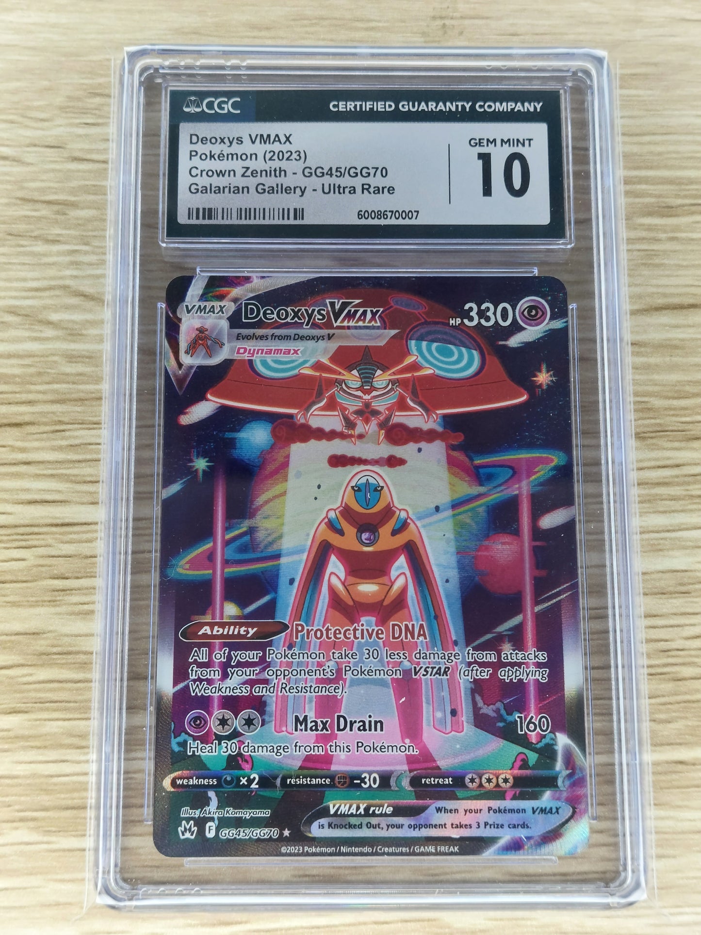 Pokemon 2023 Deoxys Vmax Alternate Art Crown Zenith GG45/GG70 CGC 10