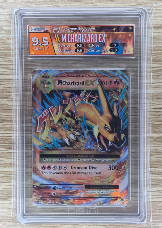 2016 Pokémon Evolutions 13/108 M Charizard EX HGA 9.5 (w/colour match label)GEM MT