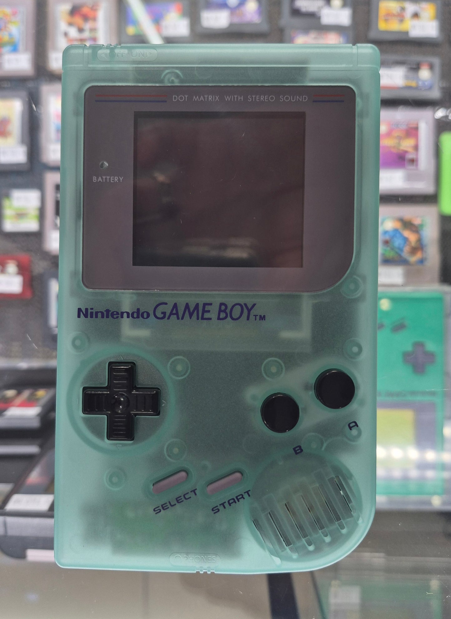 1989 Nintendo Gameboy Game Boy Original DMG-01 IPS BACKLIT SCREEN-CLEAR AQUA CASE Glow In The Dark !!