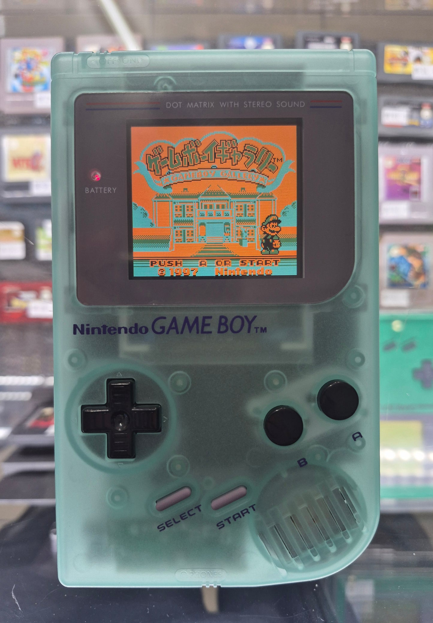 1989 Nintendo Gameboy Game Boy Original DMG-01 IPS BACKLIT SCREEN-CLEAR AQUA CASE Glow In The Dark !!