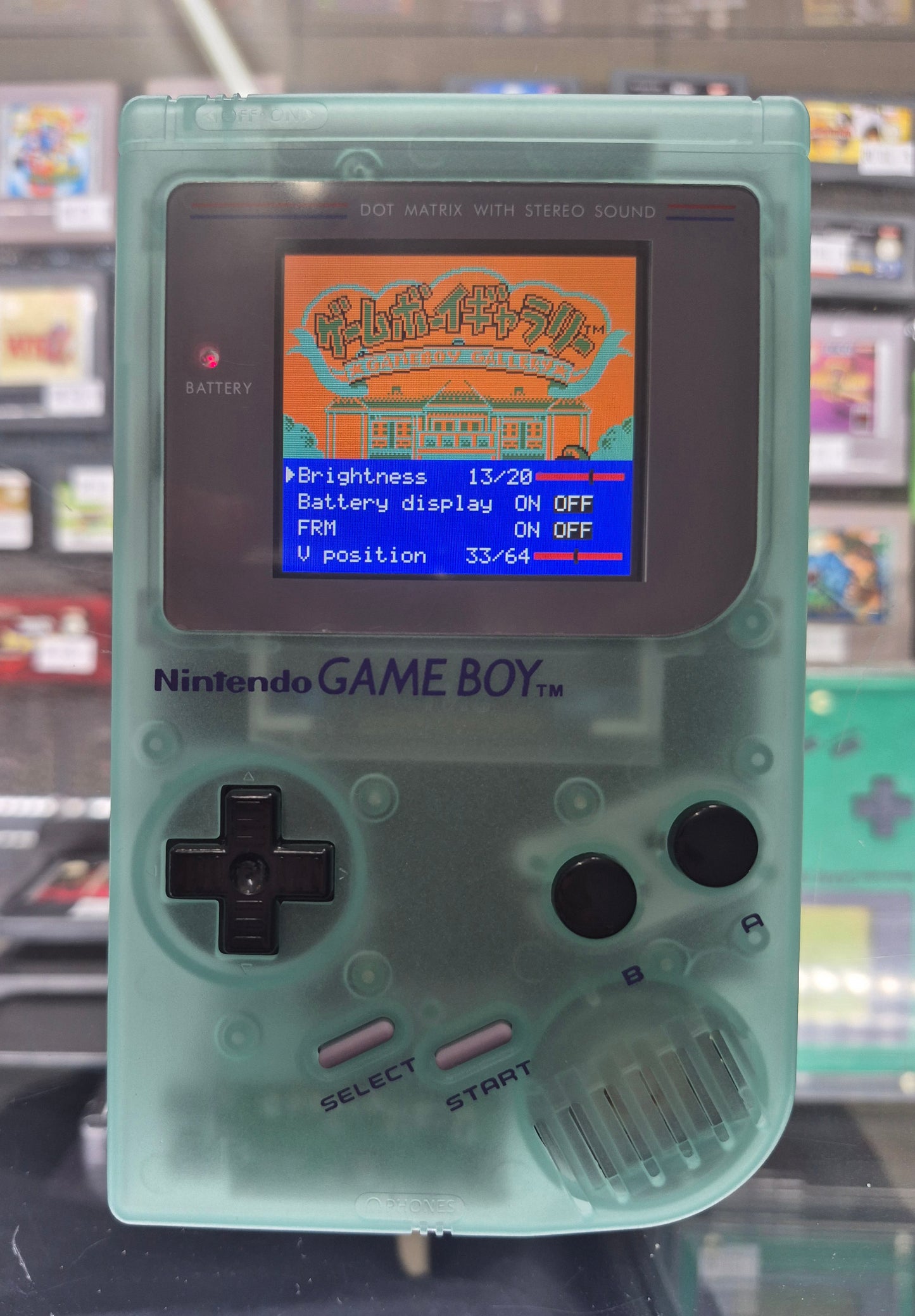 1989 Nintendo Gameboy Game Boy Original DMG-01 IPS BACKLIT SCREEN-CLEAR AQUA CASE Glow In The Dark !!