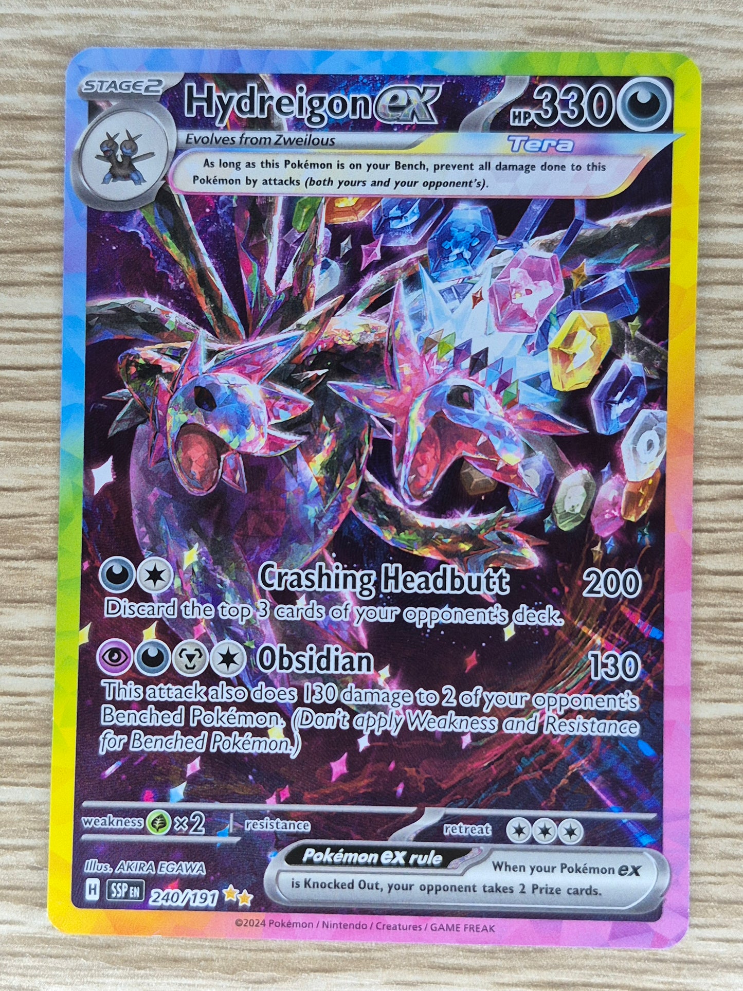 2024 Pokémon Surging Sparks 240/191 Hydreigon EX Special Illustration Rare Nr Mt