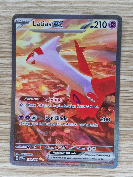 2024 Pokémon Surging Sparks 239/191 Latias EX Special Illustration Rare Nr Mt