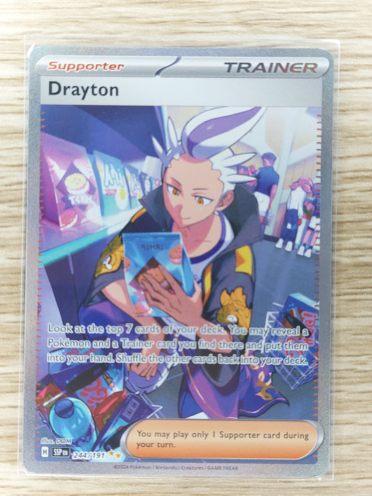 Pokemon 2024 Drayton Special Illustration Rare Surging Sparks 244/191