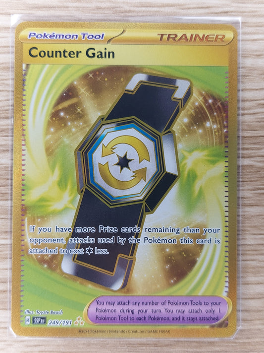 Pokemon 2024 Counter Gain Gold Trainer Surging Sparks 249/191